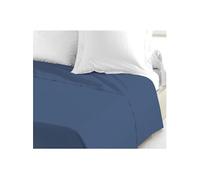LOVELY HOME Drap plat - 180 x 290 cm - 100% coton - 1 personne - Bleu