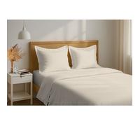 Drap Plat 180x290 cm beige ivoire - Percale de Coton 100% 80 Fils/cm² - Collection La Béguine - Le Clos des Songes
