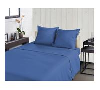 Drap Plat 180x290 cm bleu foncé - Percale de Coton 100% 80 Fils/cm² - Collection La Béguine - Le Clos des Songes