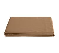 Drap plat 180x290 cm percale de coton MANOIR marron Cognac