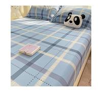 Drap Plat 2 Personnes 120x230cm à 245x270cm Petit Imprimé Floral Drap de Dessus en 100% Coton Drap de Lit Ultra Doux et Respirant(Blue,245x270cm+48x74cm x2)