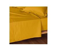 Douceur d'Intérieur Drap plat Lina 240 x 300 cm 100% coton Curry