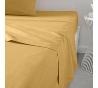 Drap Plat 2 Personnes 240X300 cm Coton Ocre