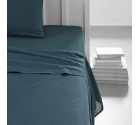 Drap Plat 2 Personnes 240X300 cm Coton Paon