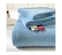 Drap Plat 2 Personnes en Flanelle Velours Peluche Lit de 90 cm à 200 cm Drap de Dessus en Polaire Douce et Confortable for l'automne et l'hiver(Blue,120x230cm)