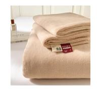 Drap Plat 2 Personnes en Flanelle Velours Peluche Lit de 90 cm à 200 cm Drap de Dessus en Polaire Douce et Confortable for l'automne et l'hiver(Camel,240x270cm+48x74cm x2)