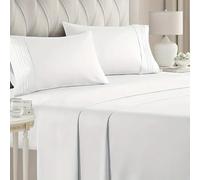 Drap Plat 2 Places 240x300 cm - 100% Coton, 57 Fils/cm² - Doux, Résistant et Confortable - Drap de Lit Grande Taille Facile d’Entretien (Blanc)