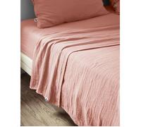 Drap Plat 240 x 300 cm - Double Gaze de Coton Luxe - Gaïa Rose pêche