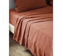 Drap Plat 240 x 300 cm Double Gaze de Coton Luxe Gaïa Terracotta
