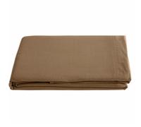 Drap plat 240x290 cm pur coton lavé PALACE marron cognac