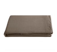 Drap plat 240x290 cm pur coton lavé PALACE marron tabac