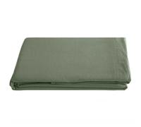 Drap plat 240x290 cm pur coton lavé PALACE vert mousse