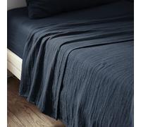 Drap Plat 240x300 cm Gaze de Coton Minuit