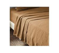 OUREA - Drap Plat 240x300cm Gaze de Coton Camel - Altobuy Marron G