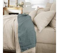 MARGAUX - Drap Plat 240x300cm Lin Lavé Coloris Ardoise -