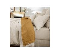 MARGAUX - Drap Plat 240x300cm Lin Lavé Coloris Caramel -