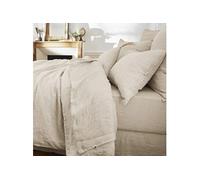 MARGAUX - Drap Plat 240x300cm Lin Lavé Coloris Sable -