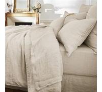 Drap Plat 240x300cm Lin Lavé Coloris Sable - MARGAUX -