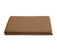 Drap plat 270x300 cm percale de coton MANOIR marron Cognac