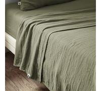 OUREA - Drap Plat 270x300cm Gaze de Coton Romarin - Altobuy Vert G