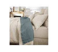 MARGAUX - Drap Plat 270x300cm Lin Lavé Coloris Ardoise -