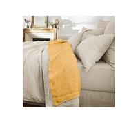 MARGAUX - Drap Plat 270x300cm Lin Lavé Coloris Miel - Altobuy Jaune