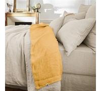 MARGAUX - Drap Plat 270x300cm Lin Lavé Coloris Miel - Altobuy Jaune