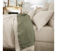 Drap Plat 270x300cm Lin Lavé Coloris Thym - MARGAUX - ALTOBUY Vert G