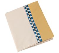 Drap plat bicolore 240x310 cm en 100% percale de coton ROMY Ambre