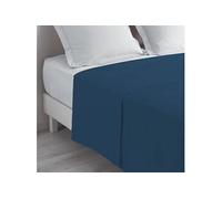 Drap plat Biolina en coton biologique bleu 240x300