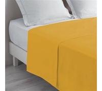 Douceur d'Intérieur Drap plat Biolina 1 personne 180 x 290 cm 100% coton bio ocre