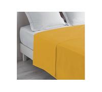 Douceur d'Intérieur - Drap plat Biolina - 2 personnes (240 x 300 cm) - 100% coton bio - Ocre