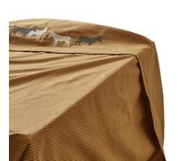 Drap plat brodé pur coton 270x310 cm RENDEZ VOUS AU PRE marron