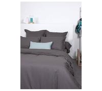 Drap Plat - COTE DECO - Gris - 240x290 cm - 100% Coton - Lavable à 60°