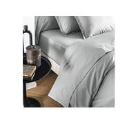Drap plat coton percale Gris 270x310 - - MORPHEE
