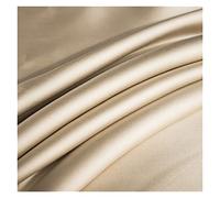 Drap Plat de Couleur Unie Drap de lit en Soie de mûrier Naturel King Queen Size Luxe Drap de lit Confortable Super Doux (Color : Shallow Khaki, Size : 200x230cm)