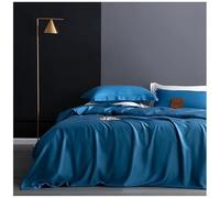 Drap Plat de Couleur Unie en Soie de mûrier Naturelle, draps Plats pour lit Simple, Double, King Size, Drap Doux et Respirant 01,48 * 74cm x2