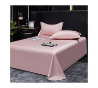 Drap plat de luxe 100 % coton 600 fils au pouce carré, extra doux et confortable, de qualité hôtelière, pour lit jumeau, double, grand lit et king size, rose clair, 245 x 250 cm + 2 taies d'oreiller