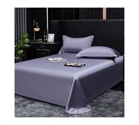 Drap plat de luxe 100 % coton 600 fils au pouce carré, extra doux, qualité hôtelière, pour lit jumeau, double, grand lit, king size - L violet, 245 x 270 cm + 2 taies d'oreiller 48 x 74 cm