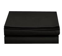 Drap Plat de Luxe sur Amazon Elegant Comfort 1500 sans Plis, qualité hôtelière Premier, 1 pièce, Taille King Size, Noir