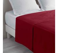 Douceur d'Intérieur – Drap plat Biolina – 100 % coton bio – Bordeaux 240 x 300 cm