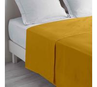 Douceur d'Intérieur - Drap plat Biolina - 2 personnes (240 x 300 cm) - 100% coton bio - Ocre