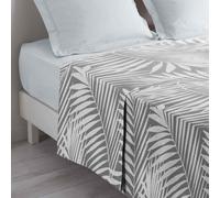 Douceur d'Intérieur Drap plat en coton Botania 180 x 290 cm 100% coton Gris