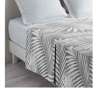 Douceur d'Intérieur Drap plat en coton Botania 180 x 290 cm 100% coton Gris