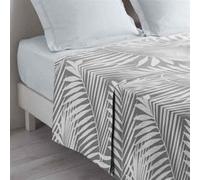 Douceur d'Intérieur Drap plat en coton Botania 180 x 290 cm 100% coton Gris