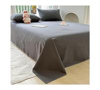 Drap plat en coton lavé, drap de dessus doux et confortable pour matelas simple/jumeau, double/queen king size (couleur : gris, taille : 230 x 245 cm)