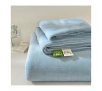Drap Plat en Flanelle 1/2 Personnes 120x230cm à 240x270cm Ultra Doux Drap sans élastique Confortable et Moelleux en Polaire de Velours for d'hiver(Blue,120x230cm+48x74cm x1)