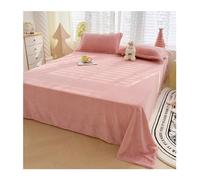 Drap Plat en Flanelle 1 2 Personnes Drap de Dessus en Polaire Douce et Confortable, adapté for l'automne, l'hiver et Le Printemps (Color : Pink, Size : 250x230cm)