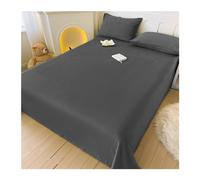 Drap Plat en Flanelle 1 2 Personnes Drap de Dessus en Polaire Ultra Doux, Drap Plat en Microfibre Confortable et Respirant (Color : Black, Size : 245x250cm)