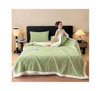 Drap Plat en Flanelle, Drap de Dessus en Polaire, Drap Plat Chaud en Peluche for l'automne, l'hiver et Le Printemps, lit Double/Simple, Queen, King Size (Color : Green, Size : 200x230cm)